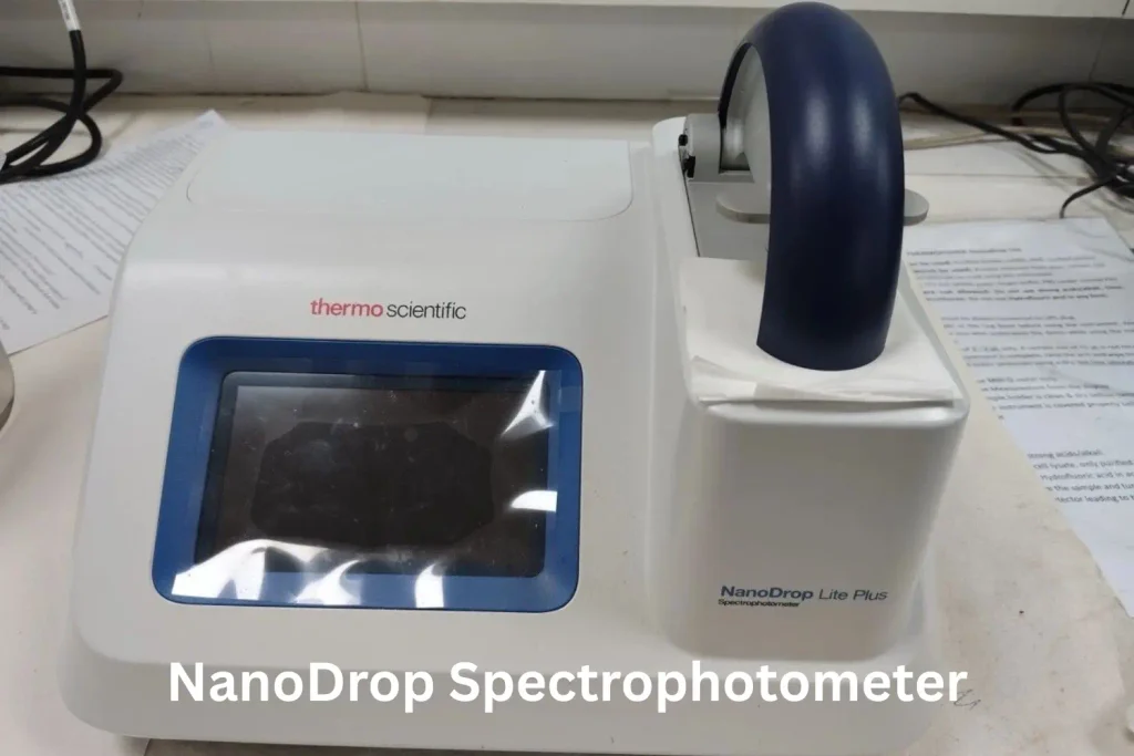 Thermo Scientific NanoDrop Lite Plus spectrophotometer used to measure DNA concentration and purity after DNA extraction.