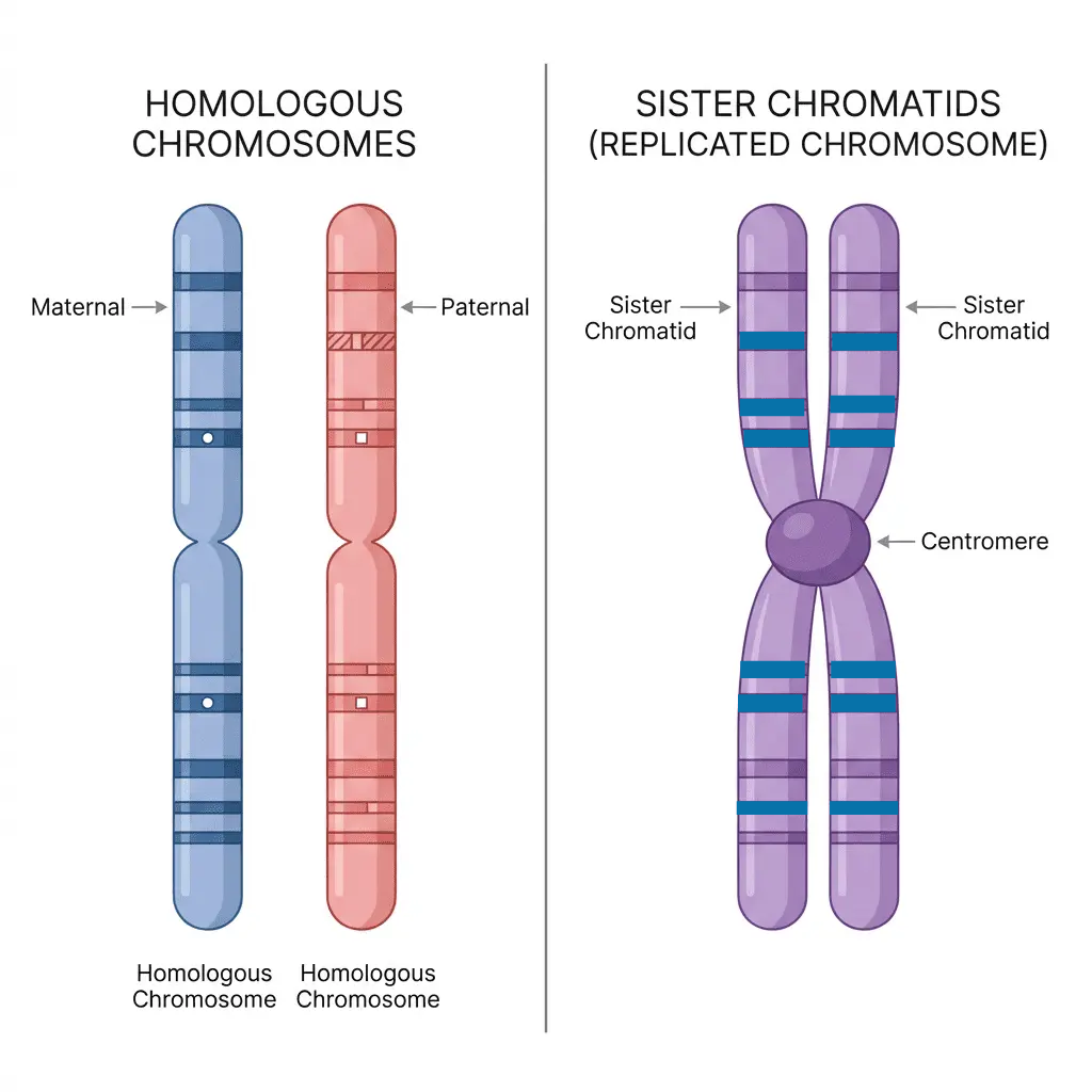 Homologous Chromosomes vs Sister Chromatids